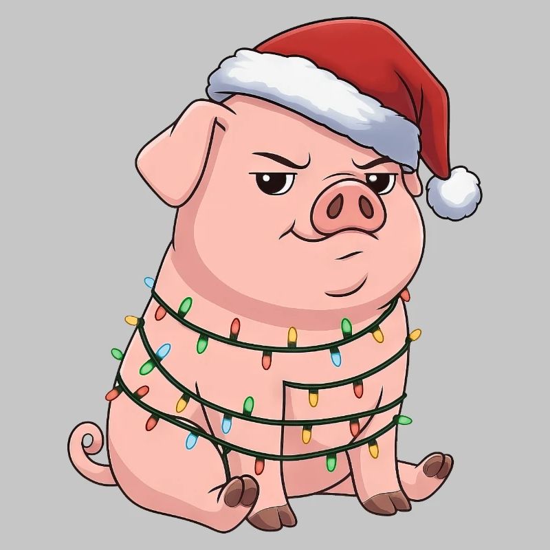 Grumpy Pig Christmas Clumsy Santa Funny