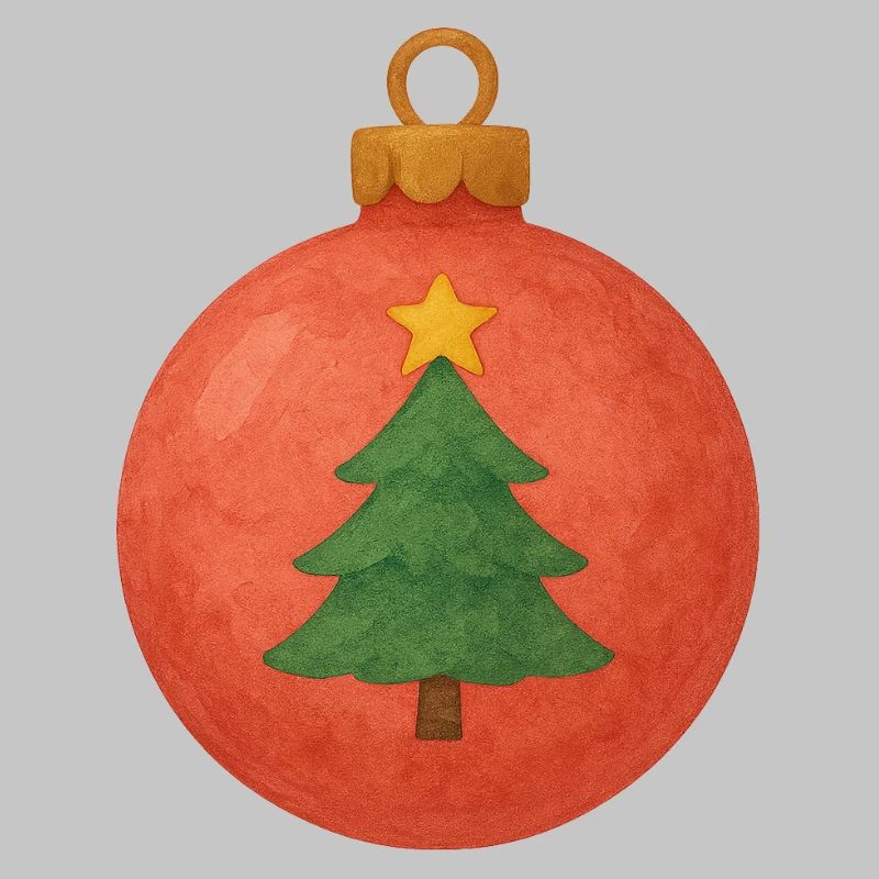 Weihnachtskugel mit Tannenbaum