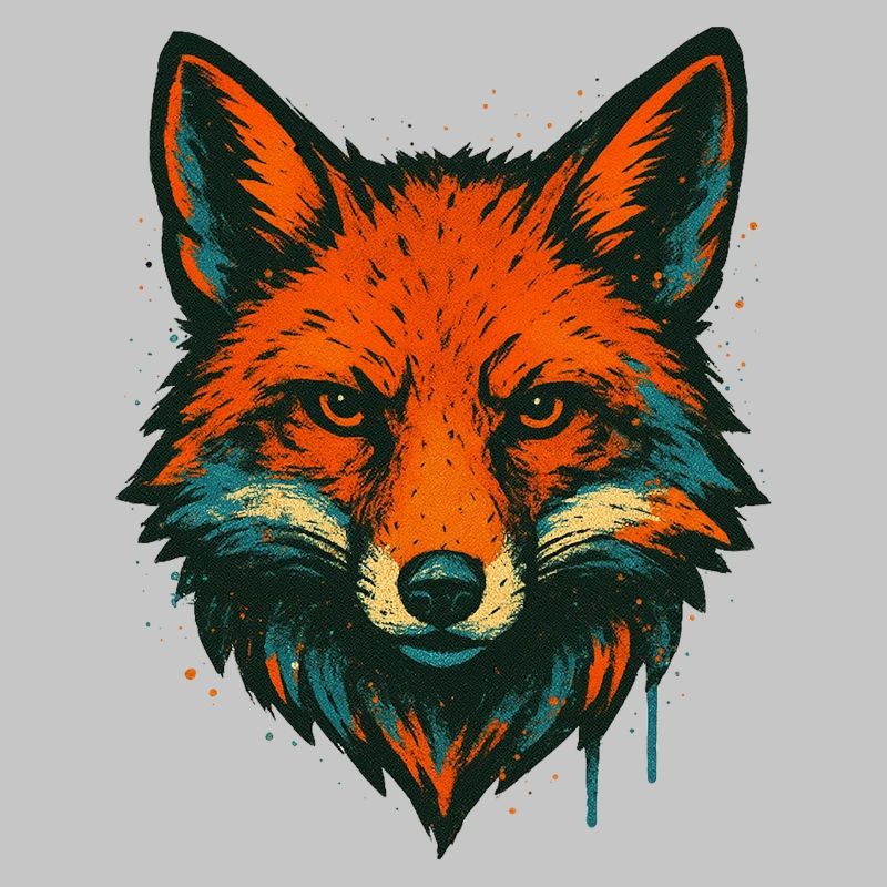 Fox in neon graffiti