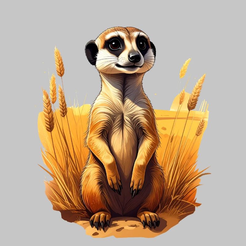 Ein Erdmännchen in der Savanne