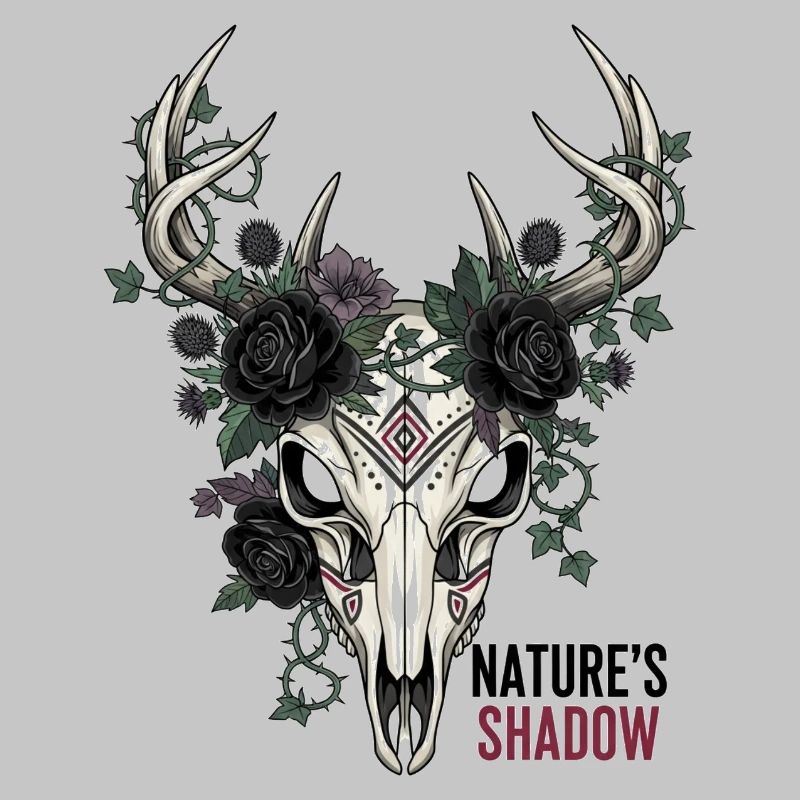 Nature's Child Gothic Deer Skull Vector Art
