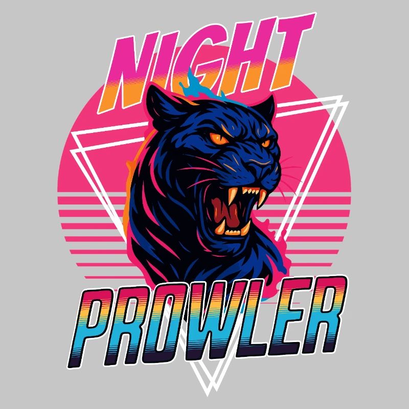 Conception rétro de la panthère Prawler de nuit