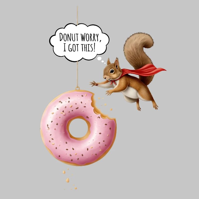 Cute squirrels with donut