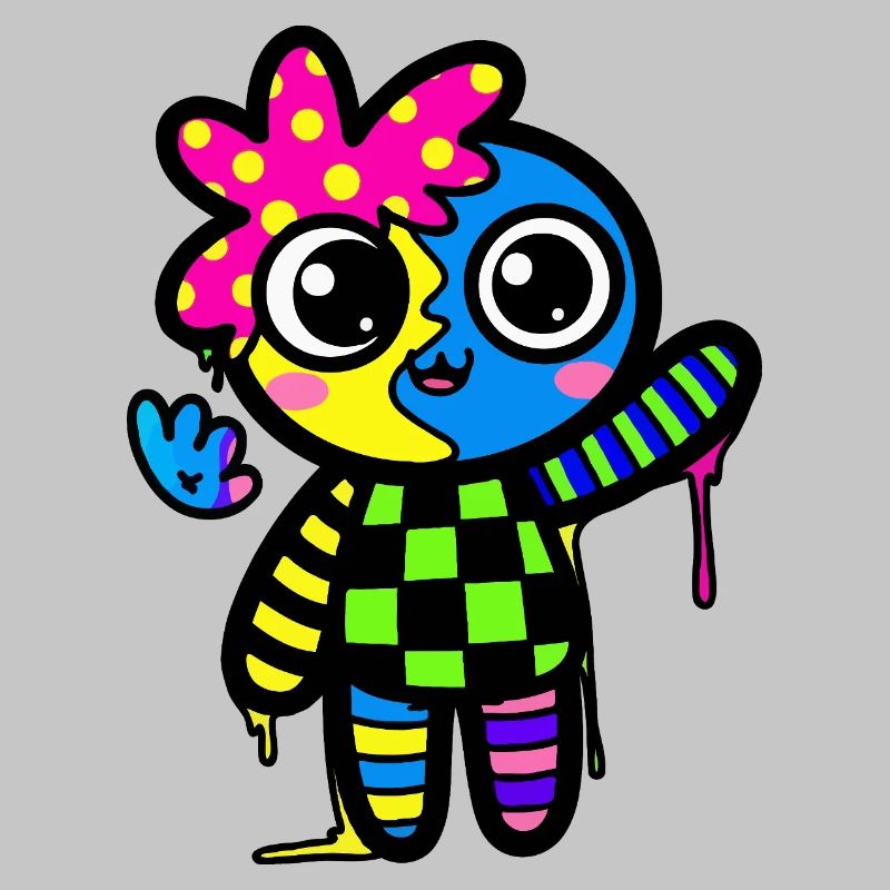 Split Face Rainbow Pop Art