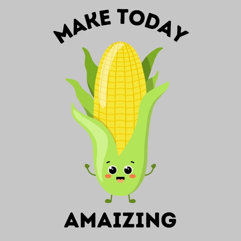 Mignon jeu de mots maïs dessin animé « Make Today Amaizing »