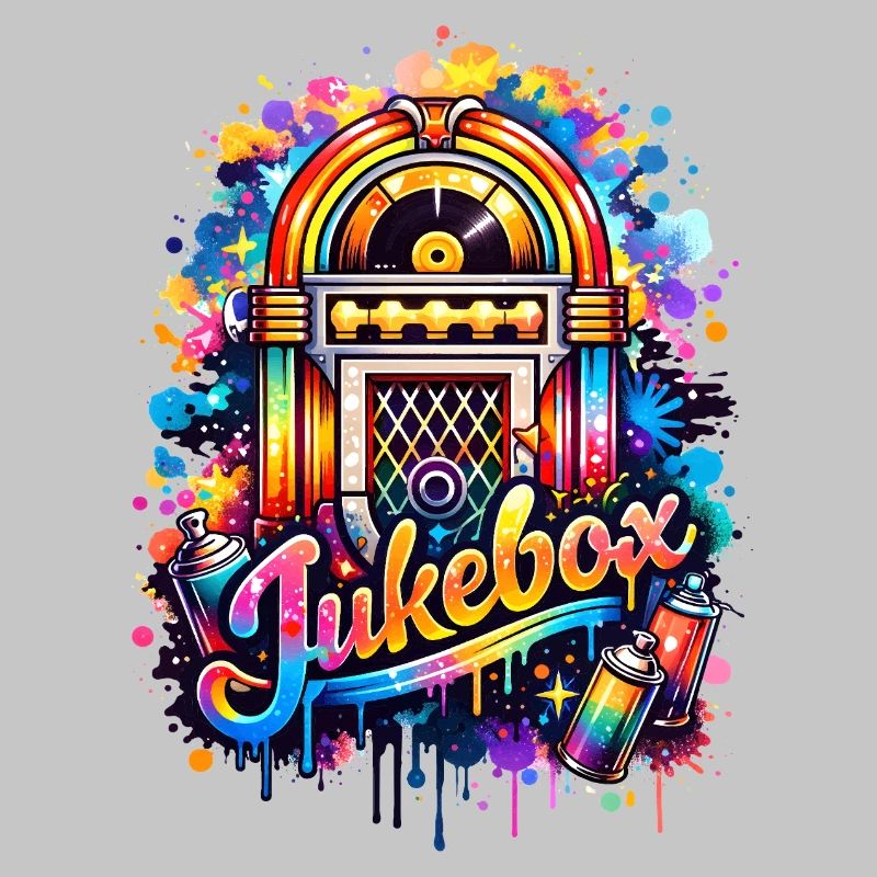 Bunte Jukebox im Graffiti-Style 