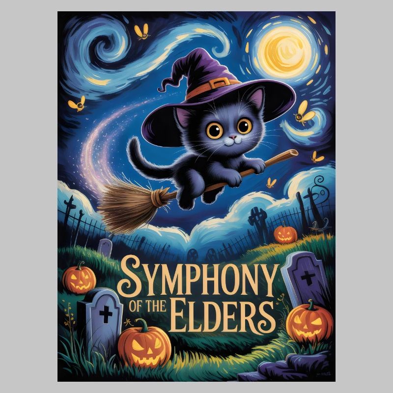 Balai de sorcière avec chat comme sorcière