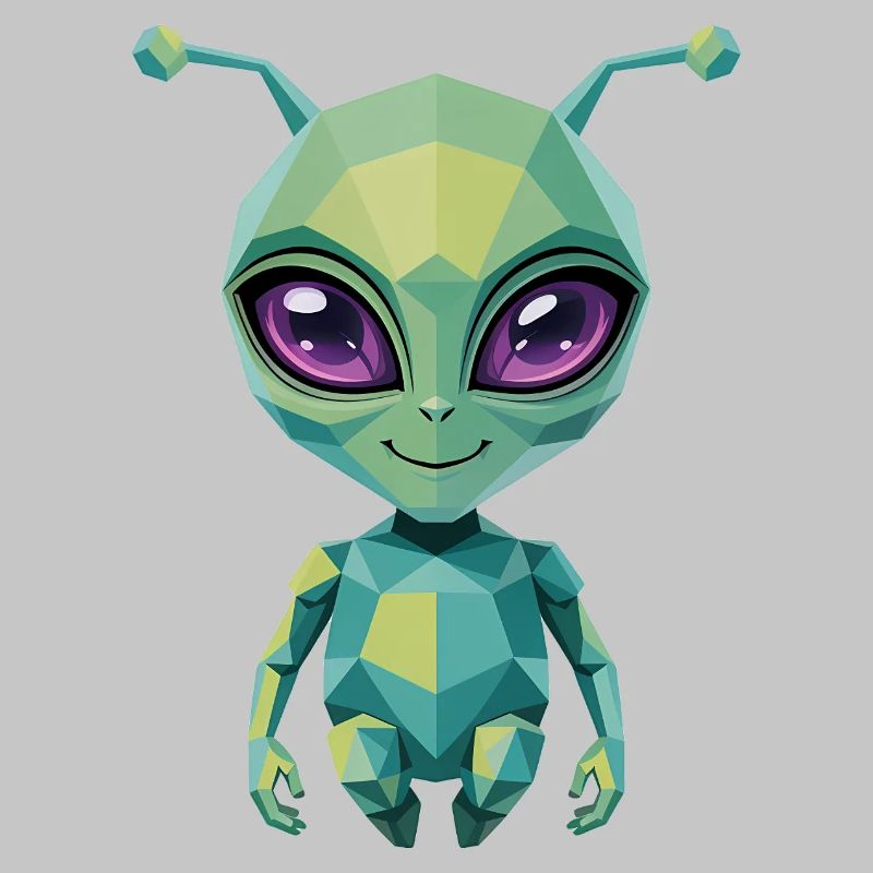 Alien - Cooles Low-Poly-Logo