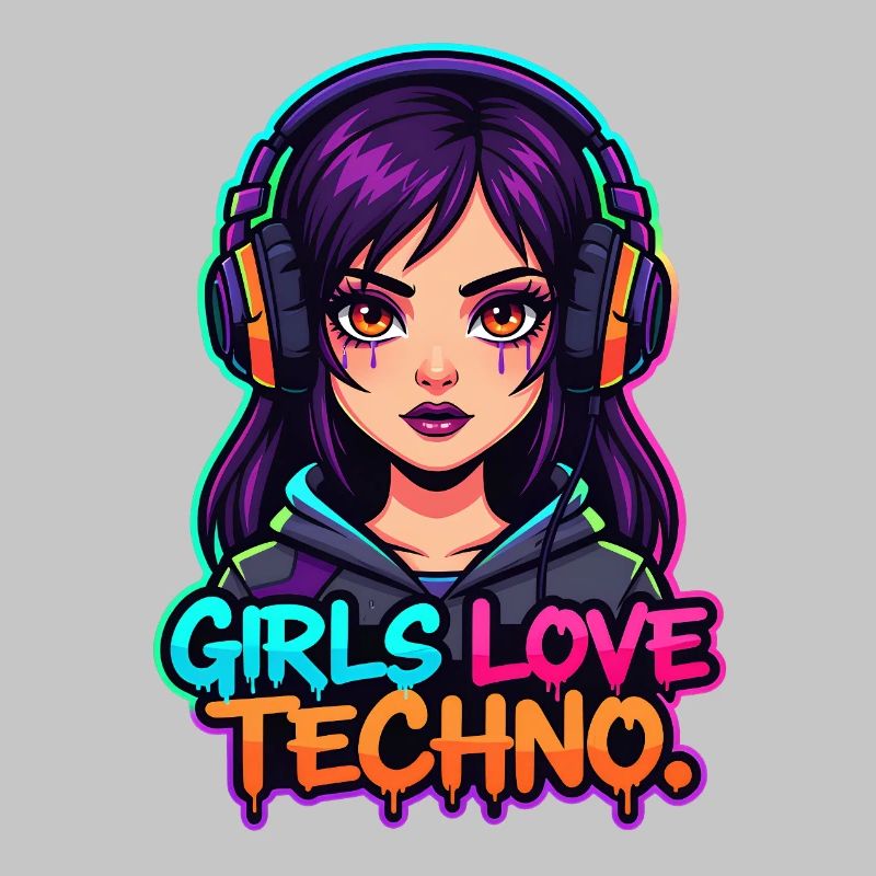 Techno Neon Mädchen