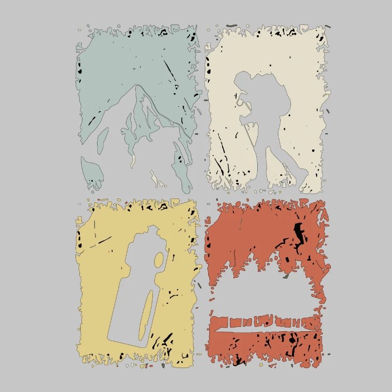 Vier Panel Silhouette Grunge