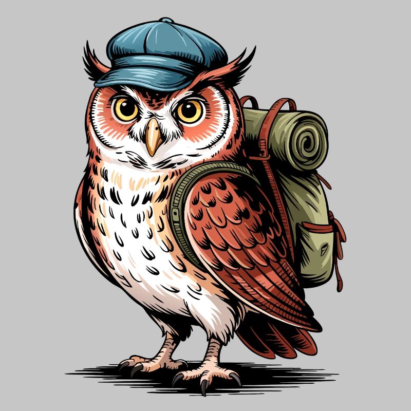 Abenteuer Eule mit Rucksack