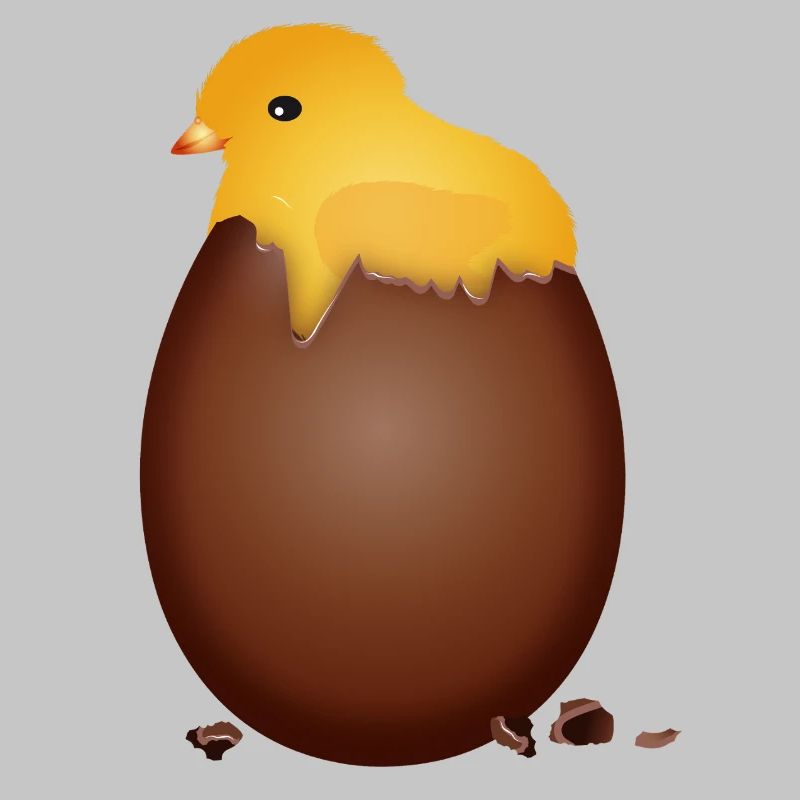 Chocolate Easter Egg with Cute Chick