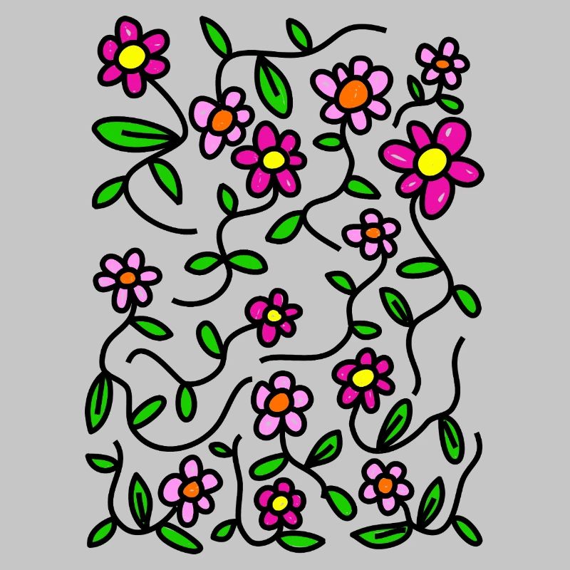 Rosa blühende Doodle-Gänseblümchen