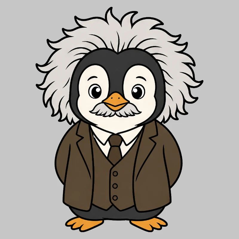 Funny Penguin Physicist Science Professor