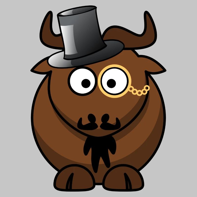 Büffelkarikatur mit Monokel