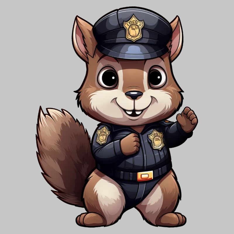 Eichhörnchen Polizist