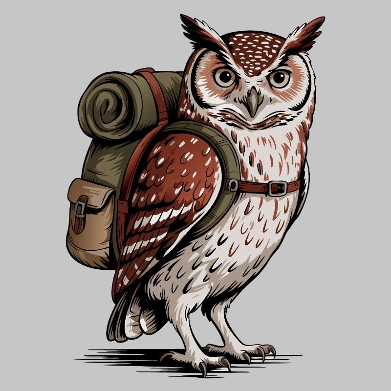 Wald-Eule mit Rucksack