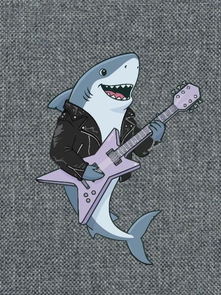Shark Rocker mit E-Gitarre