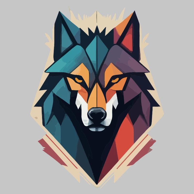 Geometric Wolf Head