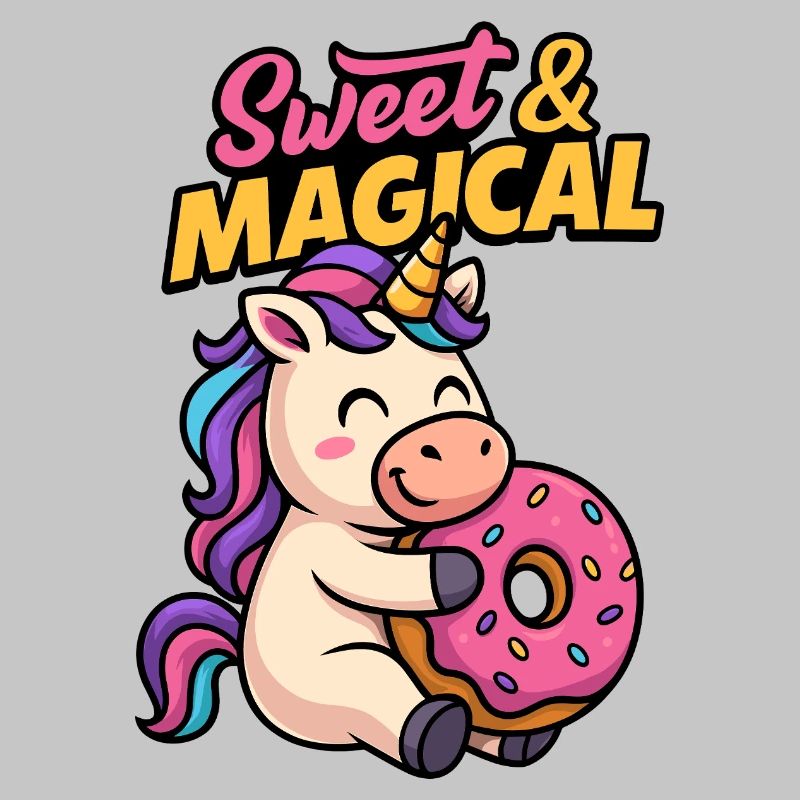 Süßes Einhorn mit Donut
