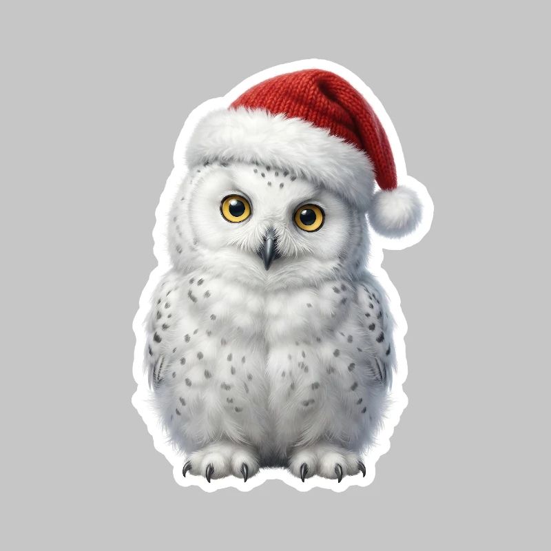 Weise Schnee Eule in Weihnachtsstimmung