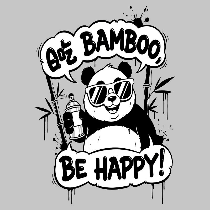 Panda Graffiti Sei glücklich