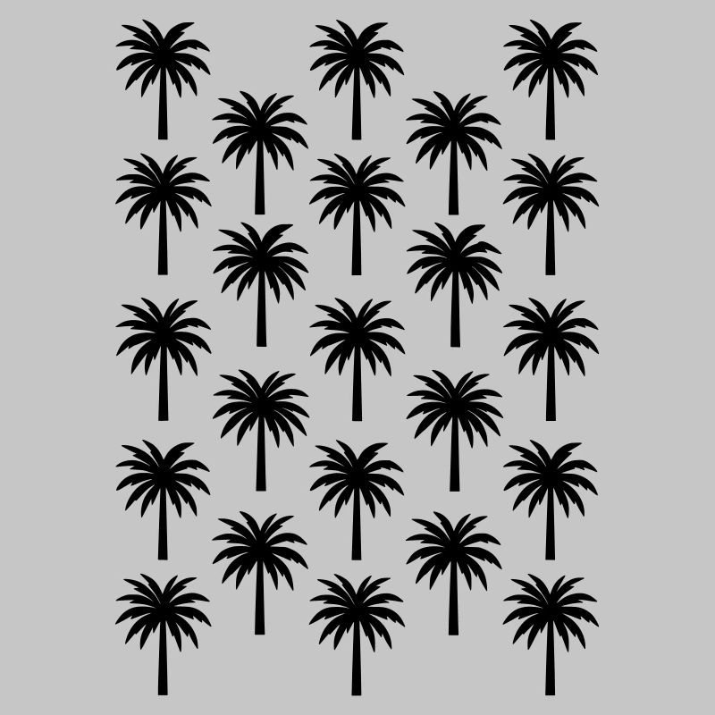 Palm Tree Pattern Black Palm Tree