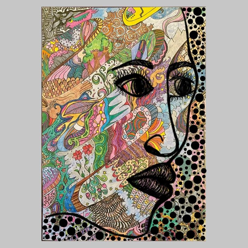 Abstract face in profile