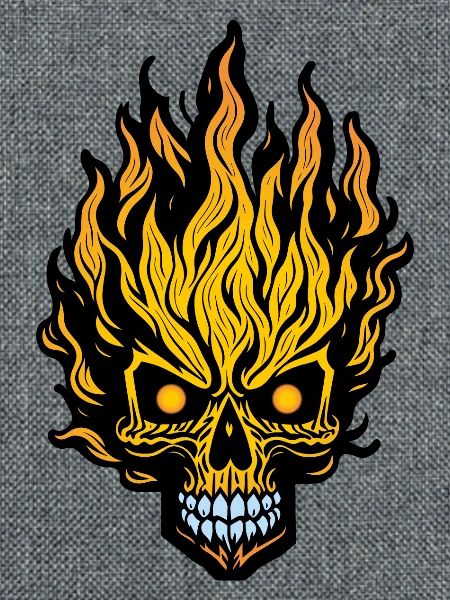 Flammender Schädel