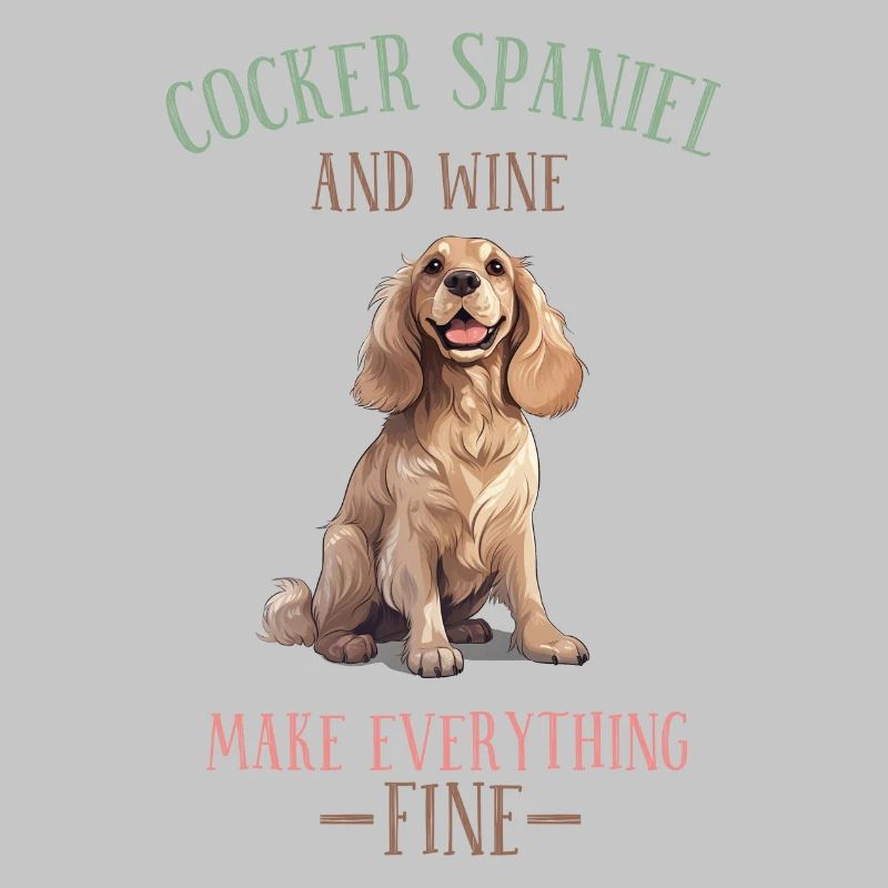 Cocker Spaniel and Wine Make Everything Fine