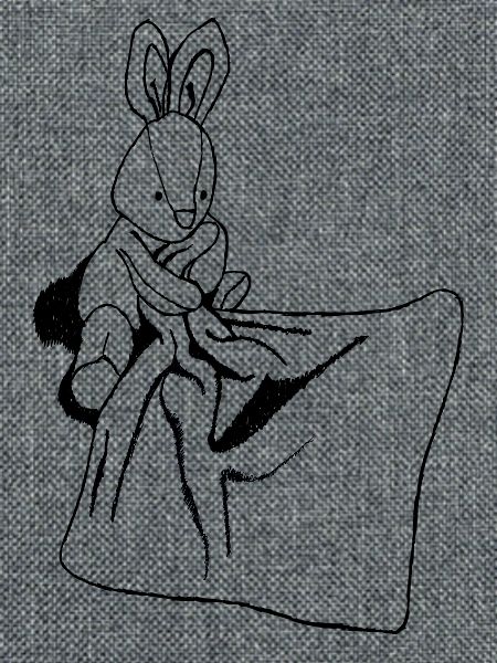 Hase mit Kuscheldecke