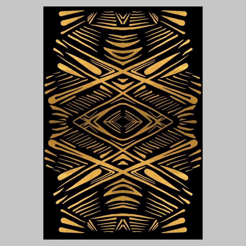 Ethnic gold pattern on black