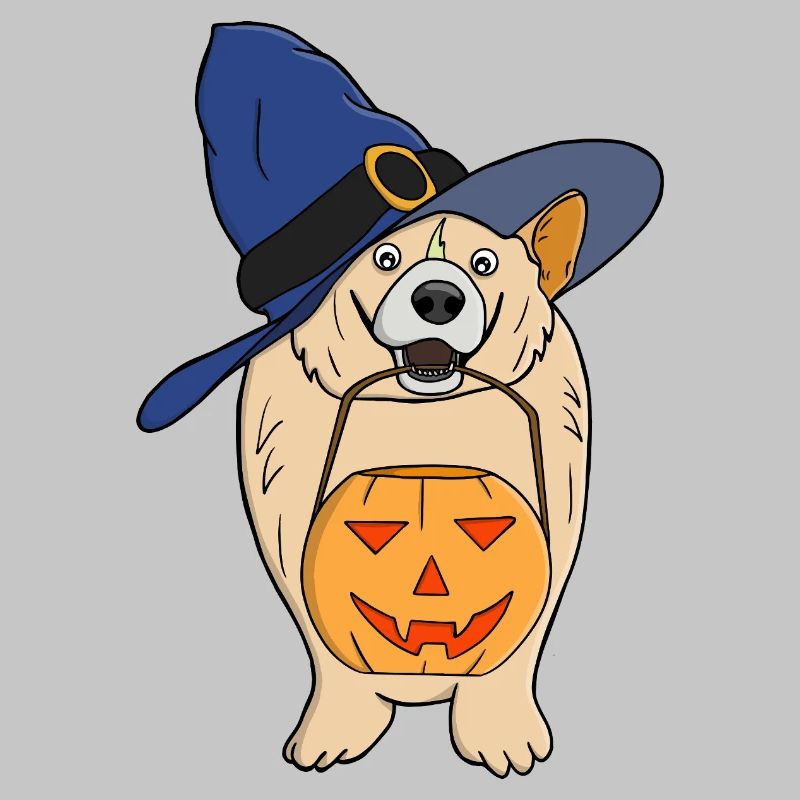 Pumpkin Witch Dog