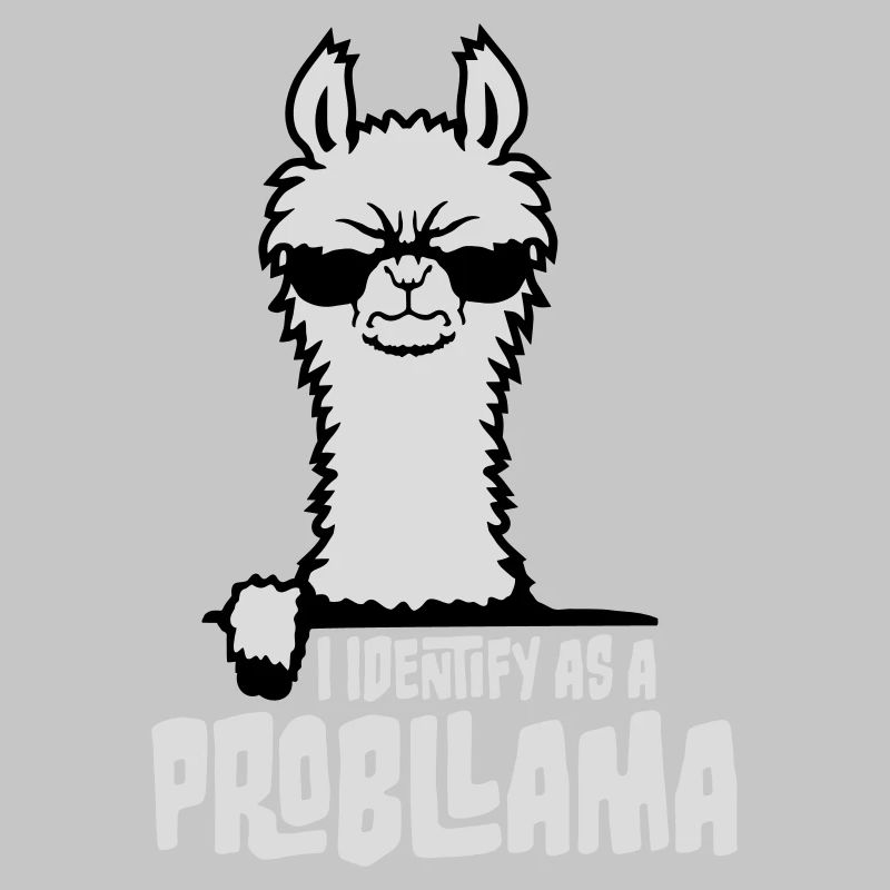 I Identify As A Probllama Cool Lama Problem Spruch