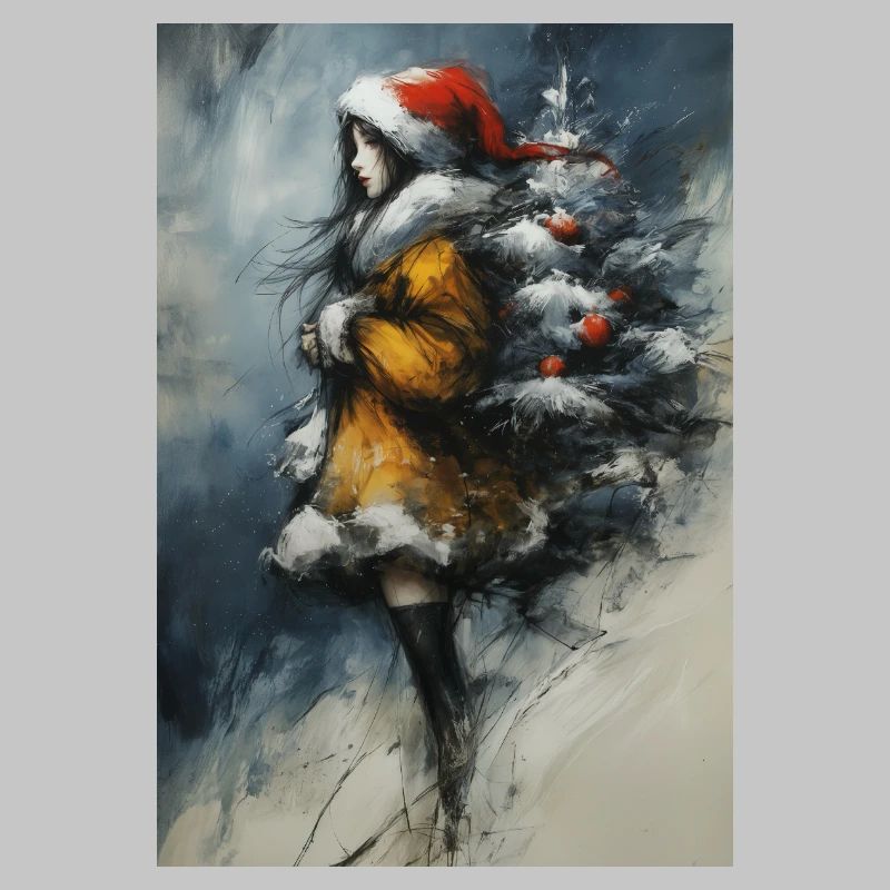 Märchenwinter: Mädchen und Baum