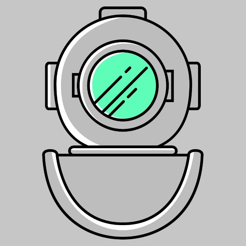 Symbole de plongée avec casque de plongée