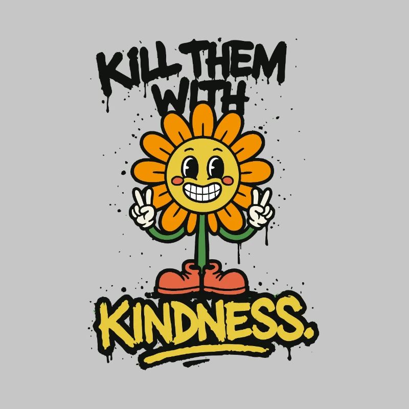 Kill Them With Kindness – Retro Graffiti Saying