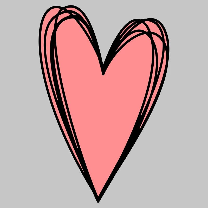 Herz rosa Scribble Doodle Geschenk Liebe