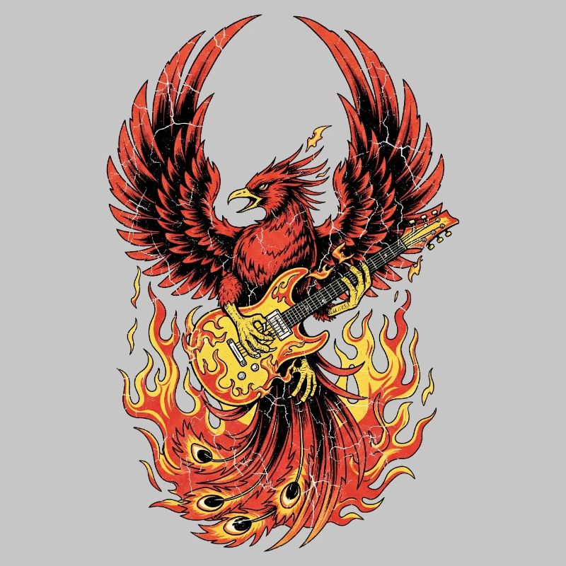 Fiery Eagle Guitare Rock Design