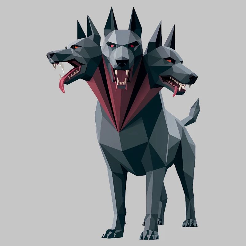 Cerberus - Cooles Low-Poly-Logo