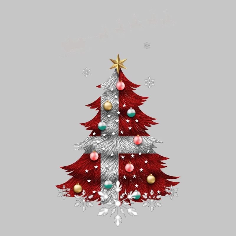 Weihnachtsbaum mit Dänemark Flagge
