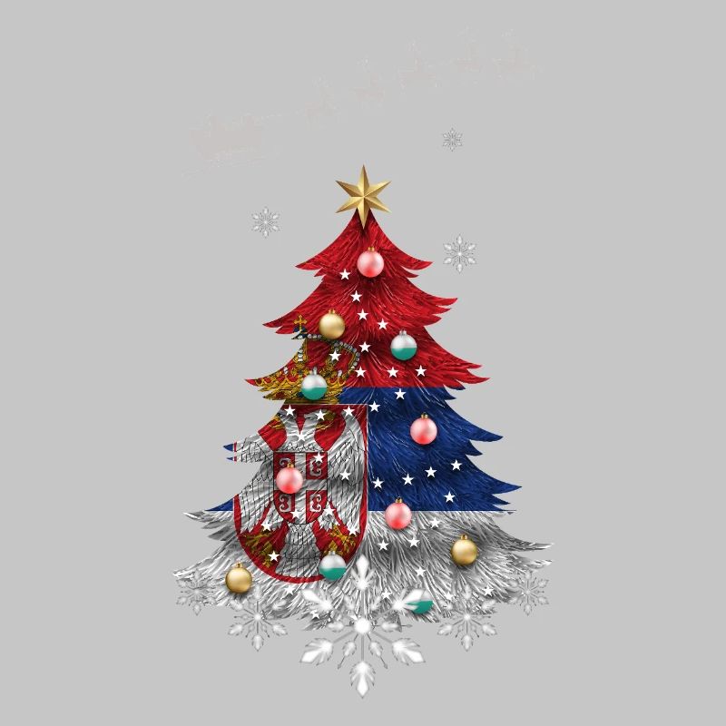 Sapin de Noël avec drapeau serbe