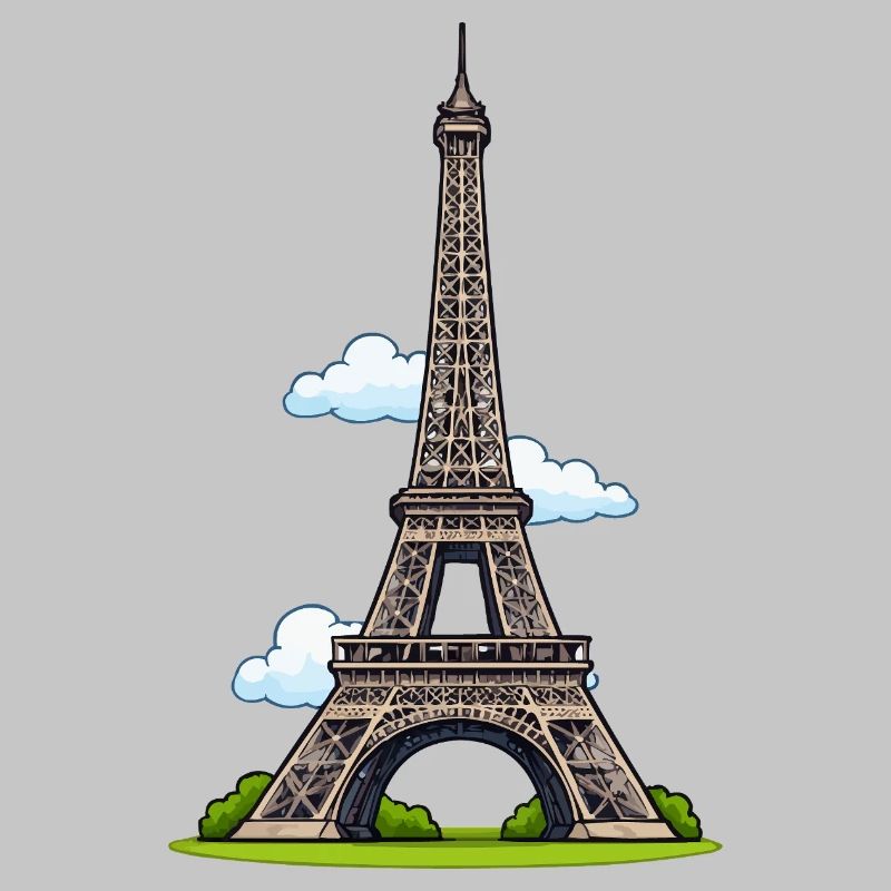 Tour Eiffel style dessin animé