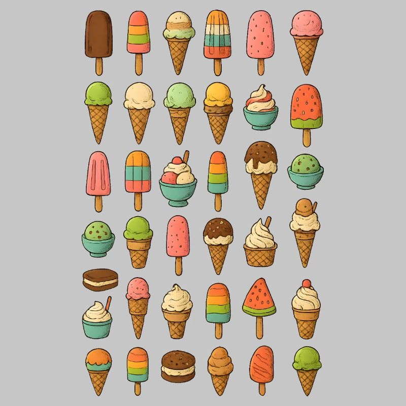 Bunte Eiscreme Vielfalt