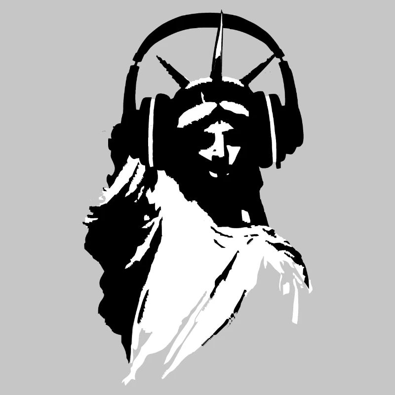 DJ Freiheitsstatue mit Kopfhörer