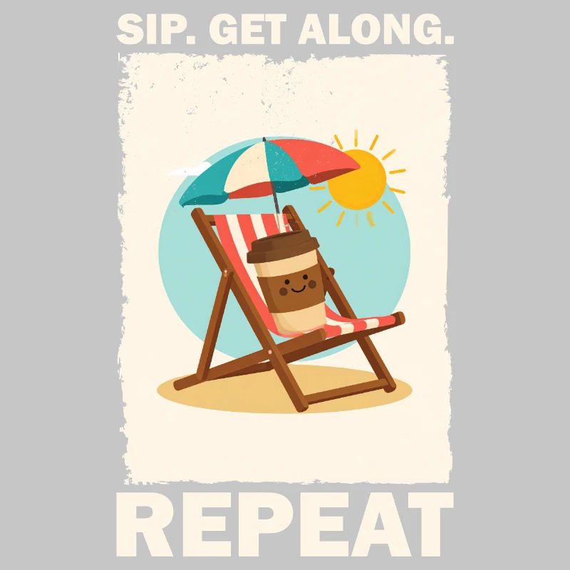 Sunny Beach Coffee Drinking Design