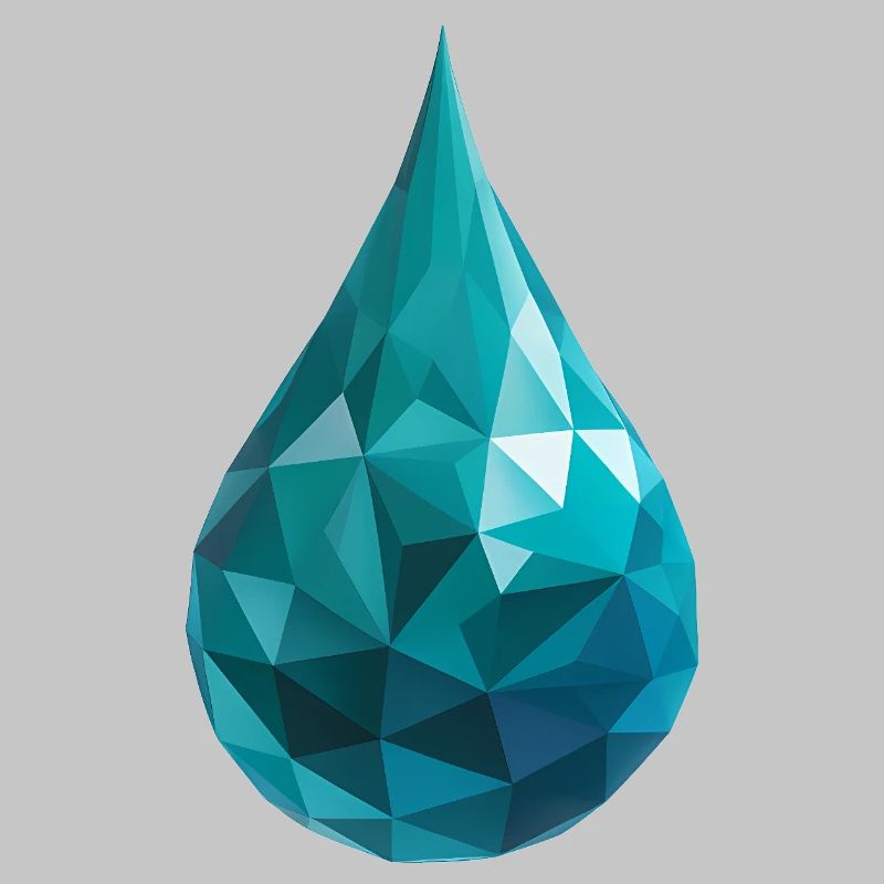 Wassertropfen - Cooles Low Poly Logo