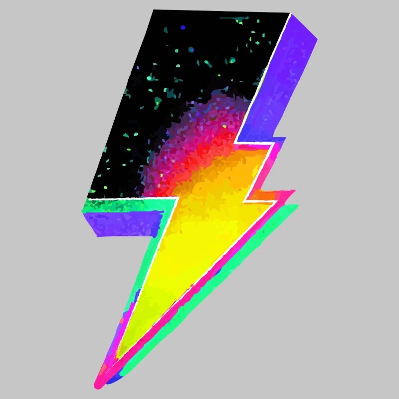 Neon-Regenbogen-Blitz-Emblem
