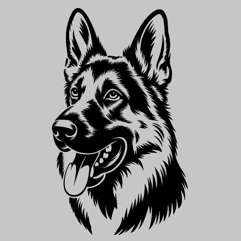 Deutscher Schäferhund Kopf Illustration