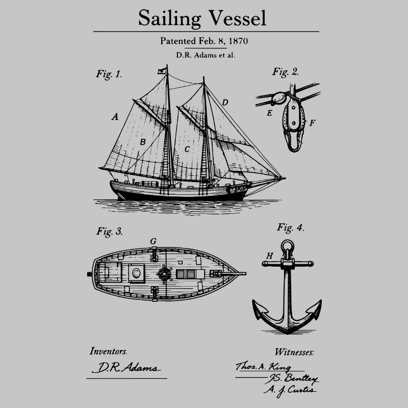 Klassisches Segelschiff-Bauplan